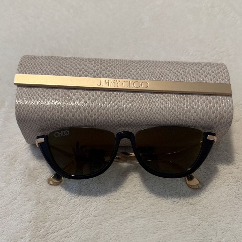 Jimmy Choo Black Sunglasses with Gold Accents